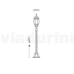 Viadurini Lighting Gartenlampion-Aluminium-Gartenlampe im Vintage-Stil, hergestellt in Italien – Leona