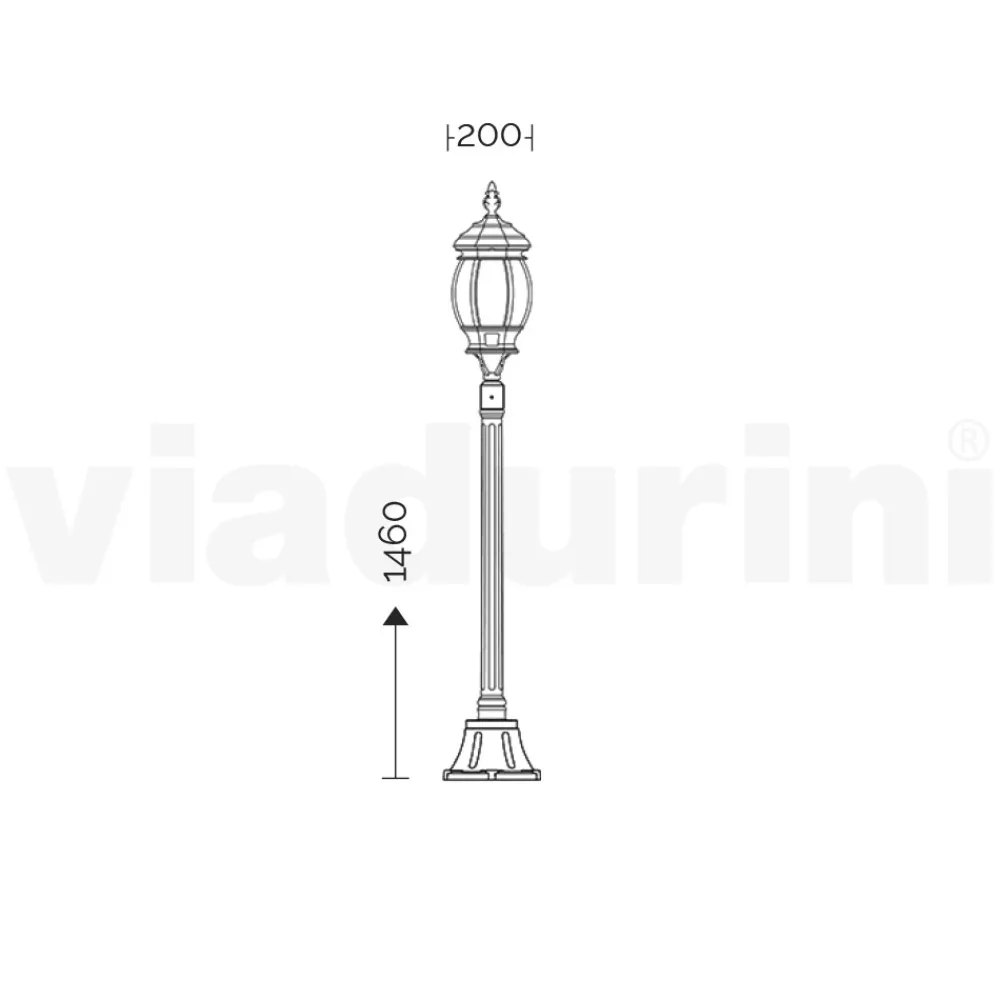 Viadurini Lighting Gartenlampion-Aluminium-Gartenlampe im Vintage-Stil, hergestellt in Italien – Leona