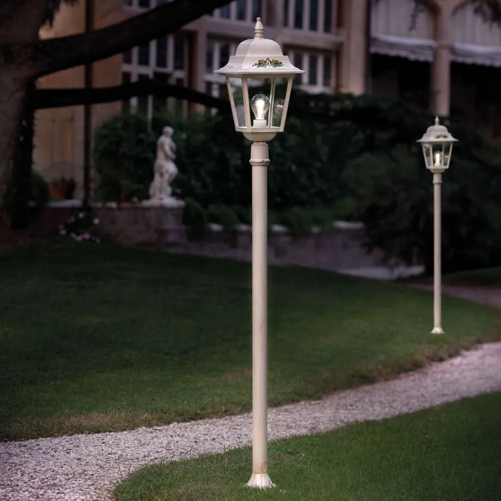 Ferroluce Gartenlampion-Aluminium-Gartenlaterne, klassische handbemalte Dekoration – Gorizia