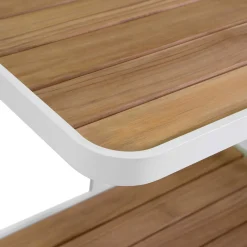 Viadurini in the Garden Gartenideen-Aluminium-Trolley in verschiedenen Ausführungen mit Rädern und Teakholzplatte - Tent