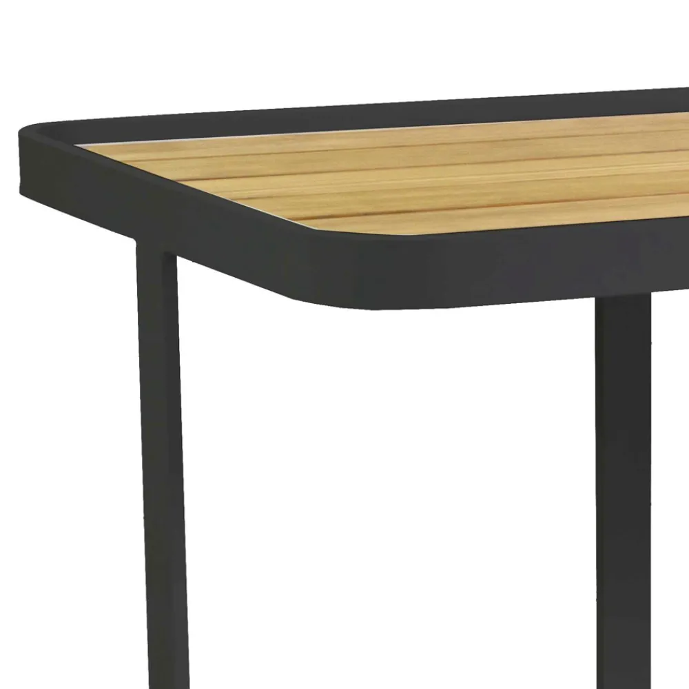 Viadurini in the Garden Gartenideen-Aluminium-Trolley in verschiedenen Ausführungen mit Rädern und Teakholzplatte - Tent