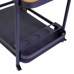 Viadurini in the Garden Gartenideen-Aluminium-Trolley in verschiedenen Ausführungen mit Rädern und Teakholz-Details - Tent