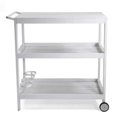 Viadurini in the Garden Gartenideen-Aluminium-Wagen mit verschiedenen Oberflächen mit Rädern und 3 Etagen - Zelt