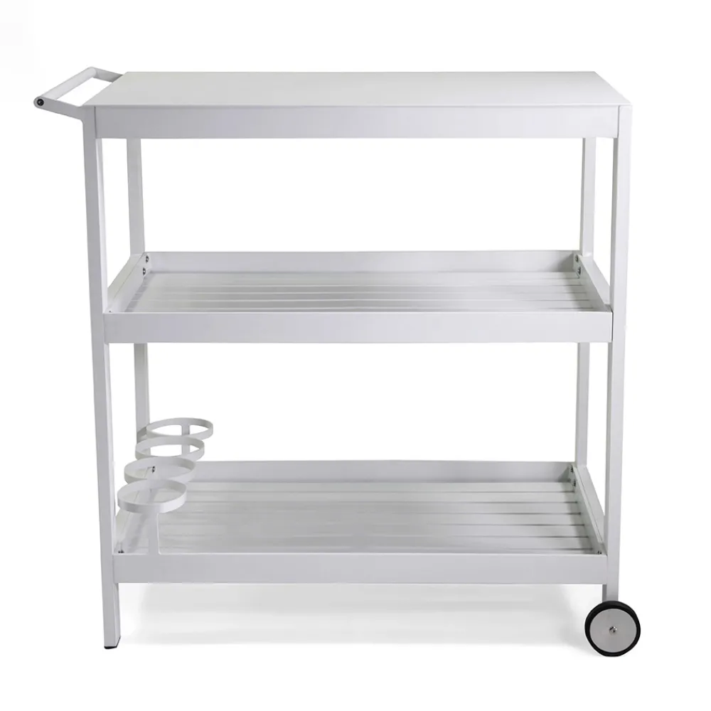 Viadurini in the Garden Gartenideen-Aluminium-Wagen mit verschiedenen Oberflächen mit Rädern und 3 Etagen - Zelt