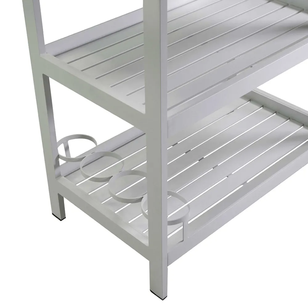 Viadurini in the Garden Gartenideen-Aluminium-Wagen mit verschiedenen Oberflächen mit Rädern und 3 Etagen - Zelt