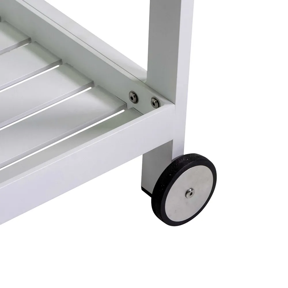 Viadurini in the Garden Gartenideen-Aluminium-Wagen mit verschiedenen Oberflächen mit Rädern und 3 Etagen - Zelt