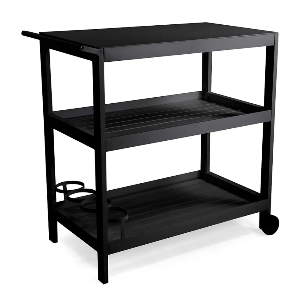 Viadurini in the Garden Gartenideen-Aluminium-Wagen mit verschiedenen Oberflächen mit Rädern und 3 Etagen - Zelt