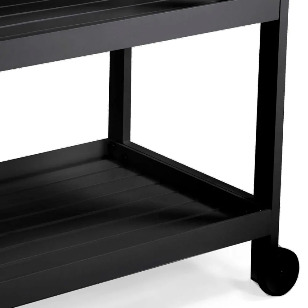 Viadurini in the Garden Gartenideen-Aluminium-Wagen mit verschiedenen Oberflächen mit Rädern und 3 Etagen - Zelt