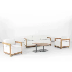 Viadurini in the Garden Garten Lounge Set-Aluminium-Wohnzimmer mit Thermotransfer-Holz-Effekt - Camper