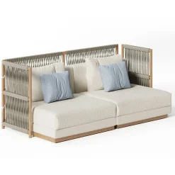 Viadurini in the Garden Gartensofas-Anbau-Gartensofa mit C-förmiger Struktur aus Holz Made in Italy - Rubik