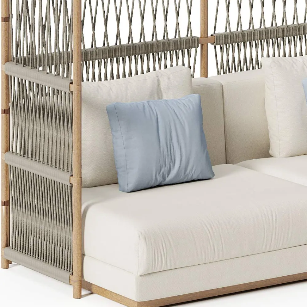 Viadurini in the Garden Gartensofas-Anbau-Gartensofa mit C-förmiger Struktur aus Holz Made in Italy - Rubik