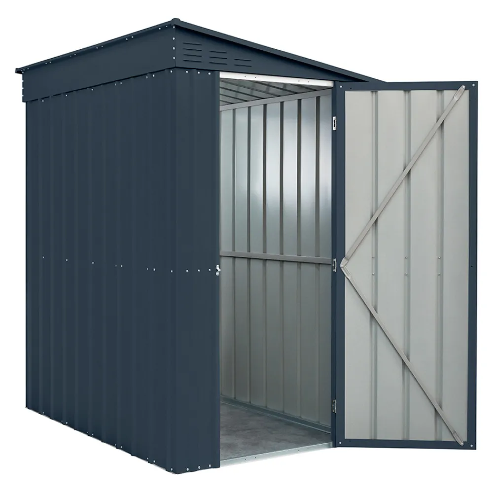 Viadurini in the Garden Gartenideen-Anlehn-Gartenschuppen aus anthrazitfarbenem Blech mit Flügeltür - Dotto