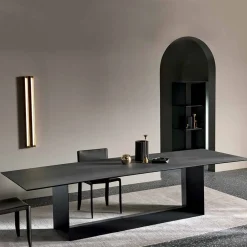 Viadurini Living Esstische Nach Mass|Esstische-Anthrazit Savoy Stone Keramik Esstisch Made in Italy - Dunkelbraun