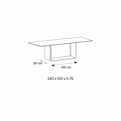 Viadurini Living Esstische Nach Mass|Esstische-Anthrazit Savoy Stone Keramik Esstisch Made in Italy - Dunkelbraun