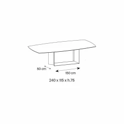 Viadurini Living Esstische Nach Mass|Esstische-Anthrazit Savoy Stone Keramik Esstisch Made in Italy - Dunkelbraun
