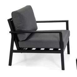 Viadurini in the Garden Garten Lounge Set-Anthrazitfarbenes Aluminium-Wohnzimmer mit anthrazitfarbenen Stoffkissen - Villaggio