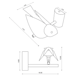 Viadurini Lighting Design Beleuchtung-Applikation aus emaillierter toskanischer Majolika und Metall Made in Italy - Uccellino