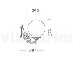 Viadurini Lighting Garten-Wandlampen-Applikation mit Acrylkugel und Struktur aus Aluminiumdruckguss - Trovanero