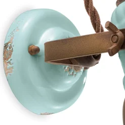 Ferroluce Wandleuchte Industrial-Applikations-Spotlight im Industriestil, handgefertigt aus Eisen und Keramik – Loft