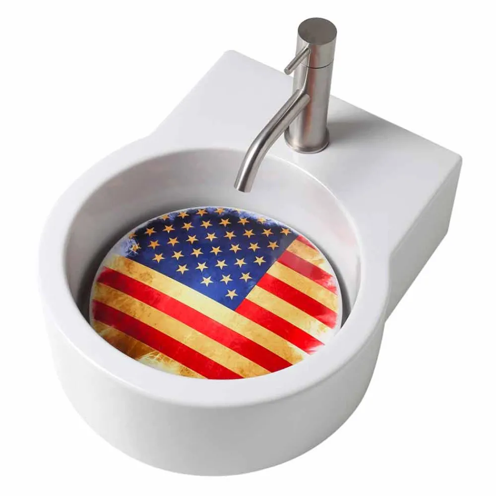 Viadurini Bathroom Keramikwaschbecken-Arbeitsplatte Design Waschbecken / Suspension in Italien Tor gemacht