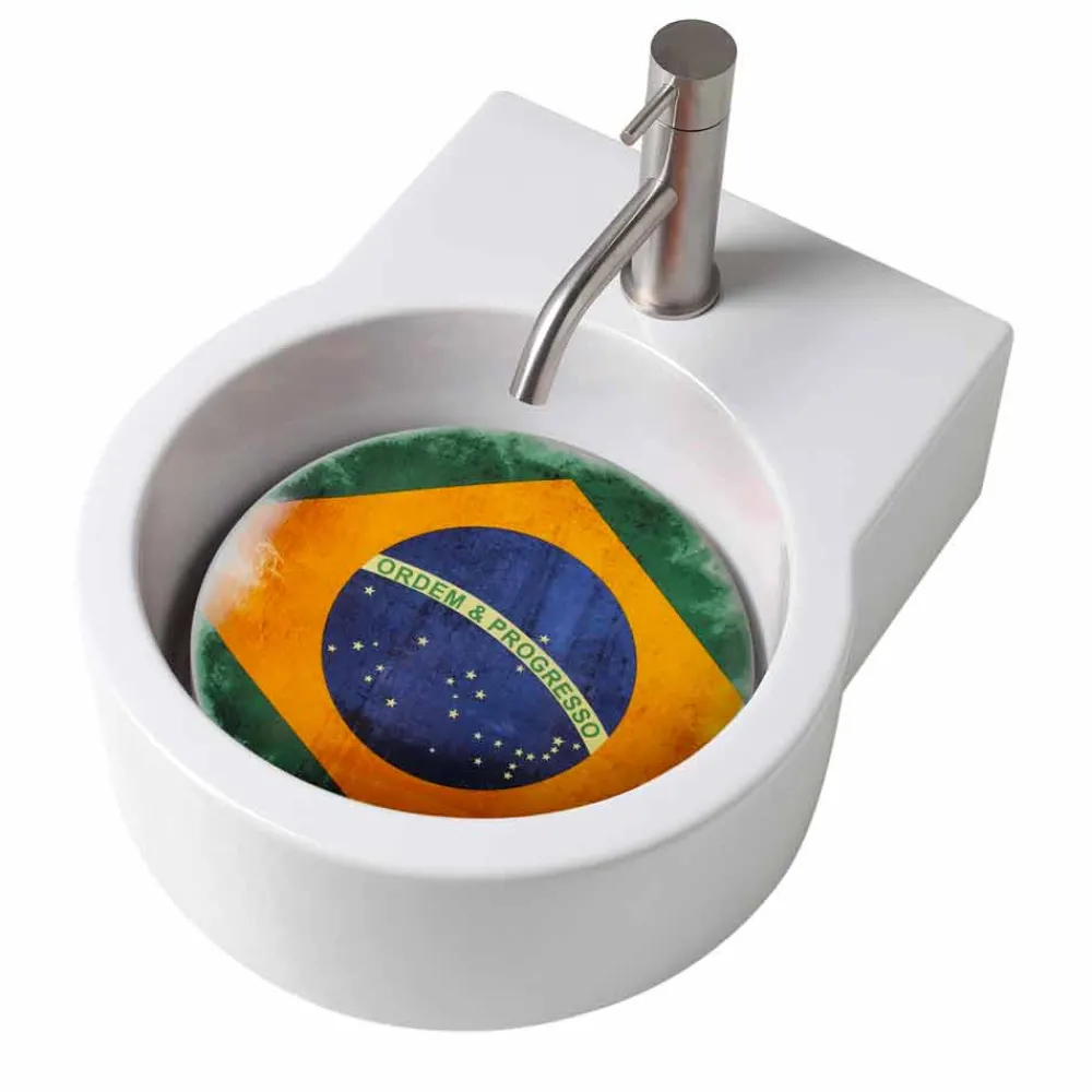 Viadurini Bathroom Keramikwaschbecken-Arbeitsplatte Design Waschbecken / Suspension in Italien Tor gemacht