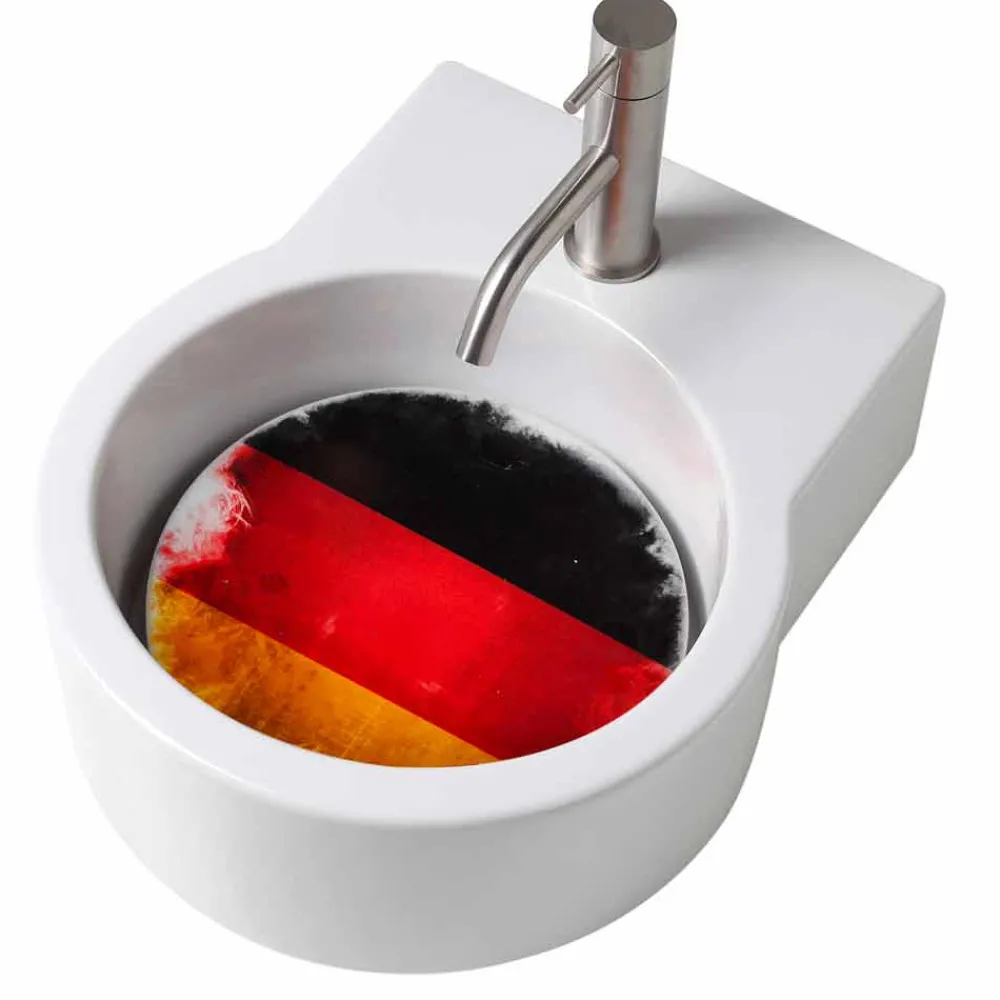 Viadurini Bathroom Keramikwaschbecken-Arbeitsplatte Design Waschbecken / Suspension in Italien Tor gemacht