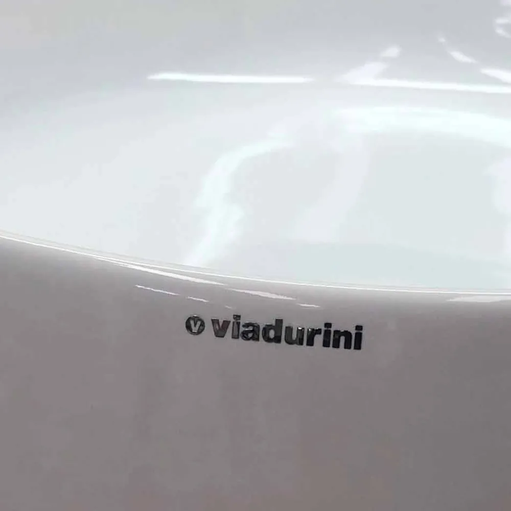 Viadurini Bathroom Keramikwaschbecken-Arbeitsplatte Oval Modern Design Keramik Waschbecken Made in Italy - Zarro