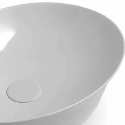 Viadurini Bathroom Keramikwaschbecken-Arbeitsplatte Oval Modern Design Keramik Waschbecken Made in Italy - Zarro