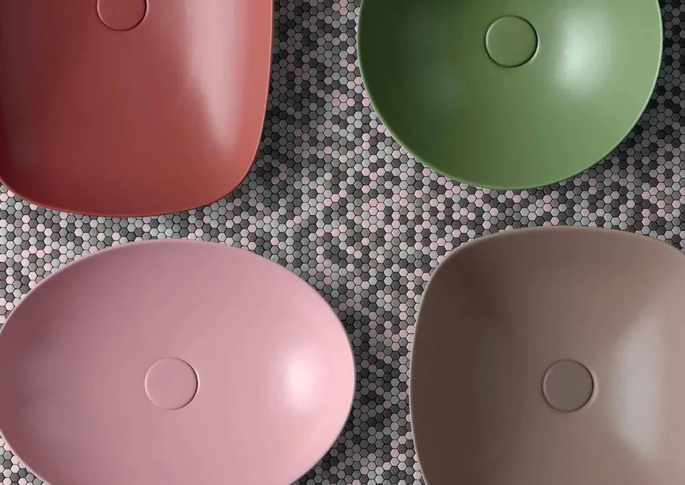 Viadurini Bathroom Keramikwaschbecken-Arbeitsplatte Oval Modern Design Keramik Waschbecken Made in Italy - Zarro