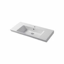 Viadurini Bathroom Keramikwaschbecken-Arbeitsplatte und Wandeinsatz aus weißem oder farbigem Keramik-Maida