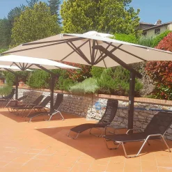 Viadurini in the Garden Gartenschirm-Armschirm 350x350 cm aus weißem oder anthrazitfarbenem Aluminium - Lapillo