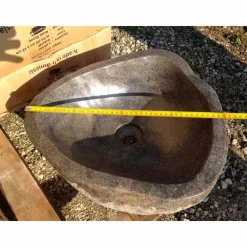 Viadurini Bathroom Steinwaschbecken-Artisan Countertop Washbasin im modernen Fluss-Naturstein - Aurea