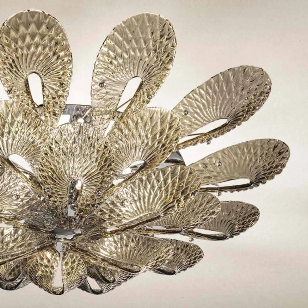 Viadurini Lighting Moderne Deckenleuchten-Artisan Deckenlampe aus venezianischem Rauchglas, Made in Italy - Minos