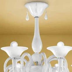 Viadurini Lighting Klassische Kronleuchter-Artisan 8-flammiger Kronleuchter aus Venedig-Glas, Made in Italy - Margheritagh