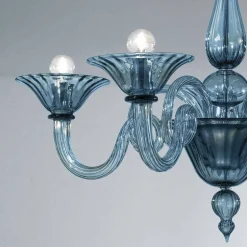 Viadurini Lighting Klassische Kronleuchter-Artisan Glass Kronleuchter mit 5 Lichtern aus Venedig, Made in Italy - Margherita