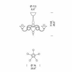 Viadurini Lighting Klassische Kronleuchter-Artisan Glass Kronleuchter mit 5 Lichtern aus Venedig, Made in Italy - Margherita