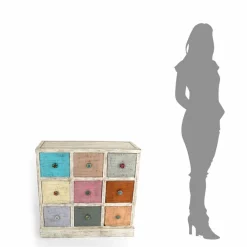 Viadurini Living Kommoden-Artisan Kommode aus Massivholz mit 9 Schubladen Made in Italy - Pierrot