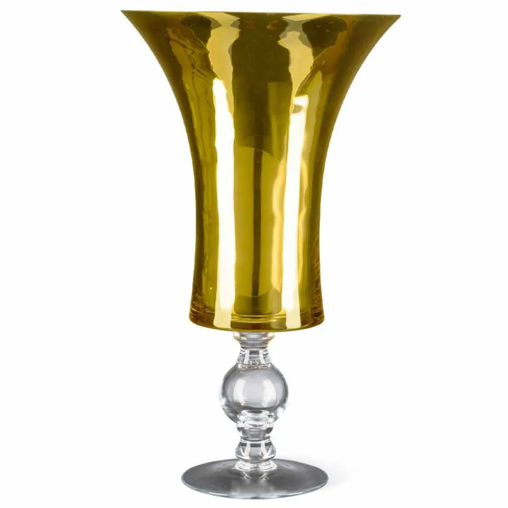 Viadurini Living Deko Vasen-Artisan Vase aus weißem mundgeblasenem Glas oder 24 Karat Gold Made in Italy - Canberra