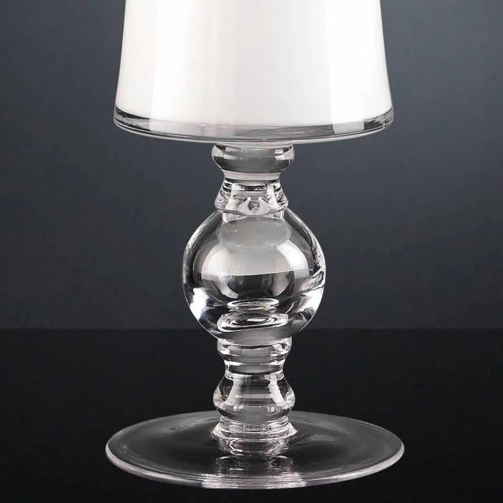 Viadurini Living Deko Vasen-Artisan Vase aus weißem mundgeblasenem Glas oder 24 Karat Gold Made in Italy - Canberra