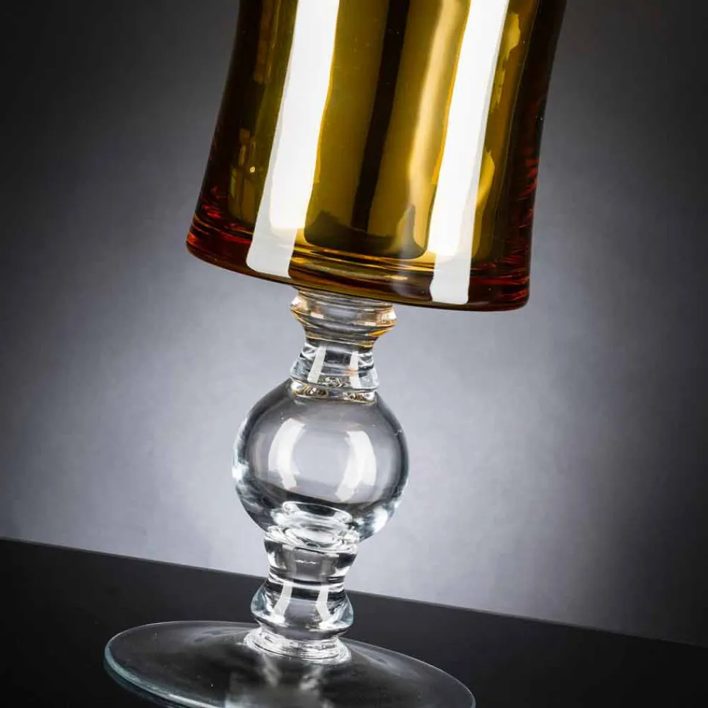 Viadurini Living Deko Vasen-Artisan Vase aus weißem mundgeblasenem Glas oder 24 Karat Gold Made in Italy - Canberra