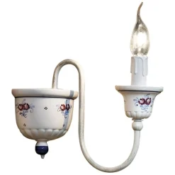 Ferroluce Vintage Wandleuchten-Artisan Wandleuchte aus Keramik und handbemaltem Messing - Sanremo