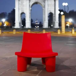 SLIDE Sessel Kunststoff|Moderne Sessel-Außen- / Innenfarbsessel Low Lita in Italien hergestellt