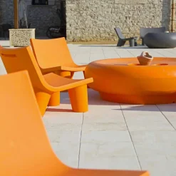 SLIDE Sessel Kunststoff|Moderne Sessel-Außen- / Innenfarbsessel Low Lita in Italien hergestellt