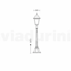 Viadurini Lighting Gartenlampion-Außen niedriger Laternenpfahl aus Aluminium, hergestellt in Italien, Aquilina