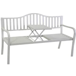 Viadurini in the Garden Gartenbänke-Außenbank aus Metall mit einziehbarem Tisch - Graffetta