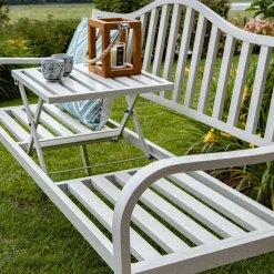 Viadurini in the Garden Gartenbänke-Außenbank aus Metall mit einziehbarem Tisch - Graffetta