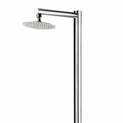 Viadurini in the Garden Gartendusche-Außendusche aus verchromtem Edelstahl mit Fußwaschmaschine Made in Italy - Modeo