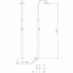 Viadurini in the Garden Gartendusche-Außenduschsäule aus verchromtem Stahl mit Mixer Made in Italy - Norton