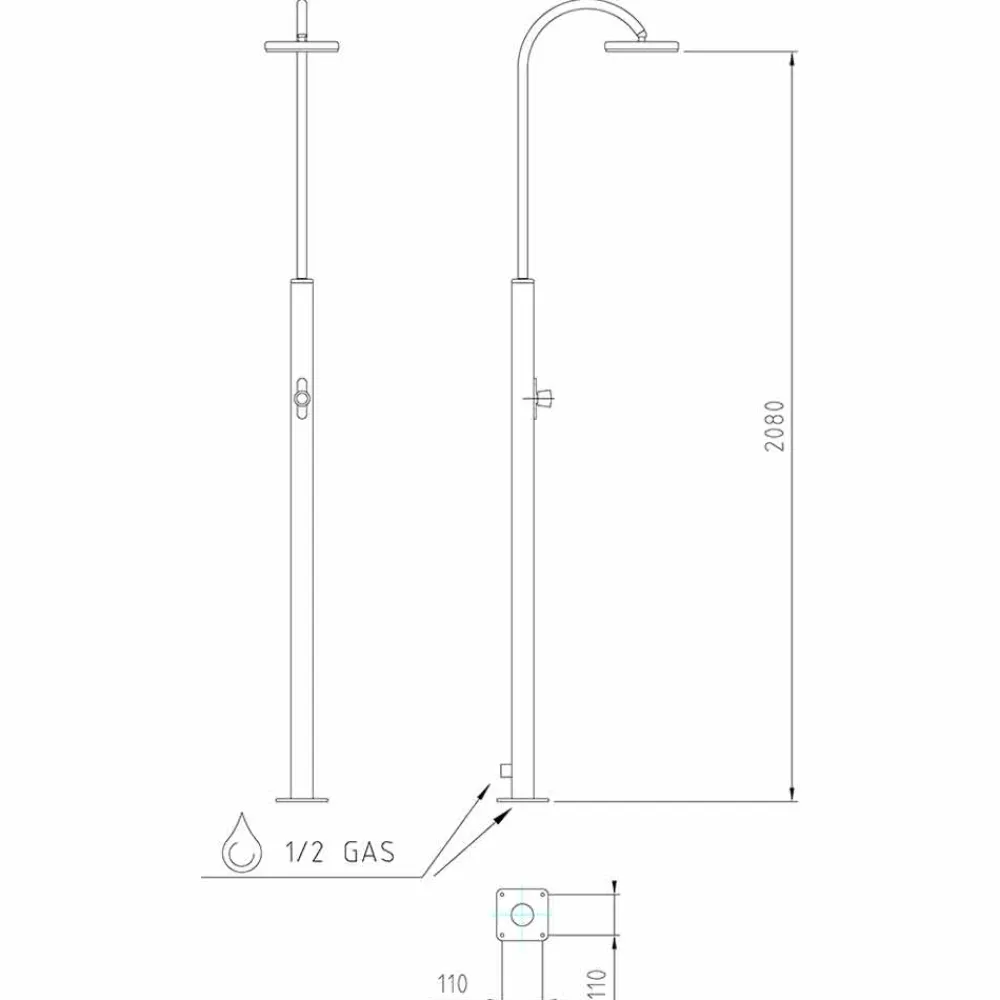 Viadurini in the Garden Gartendusche-Außenduschsäule aus verchromtem Stahl mit Mixer Made in Italy - Norton