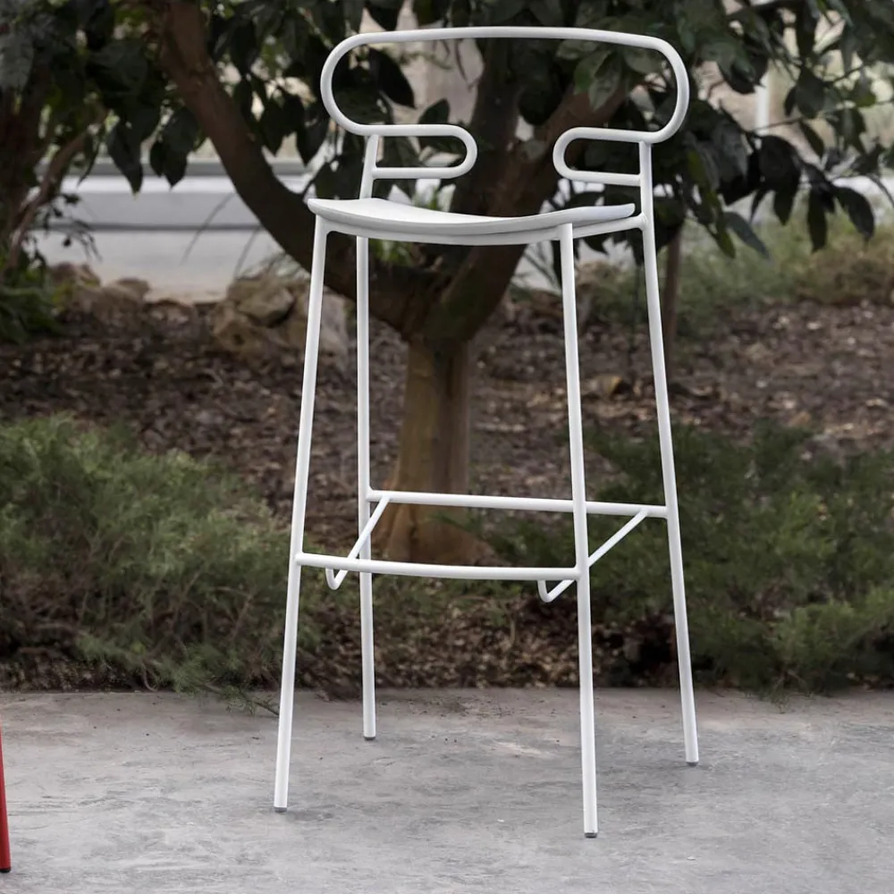 Viadurini in the Garden Outdoor Hocker-Außenhocker aus lackiertem Metall und Polyurethan Made in Italy - Trosa